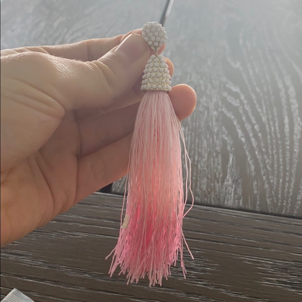 Gold and Pearl Pink Fringe Earring
